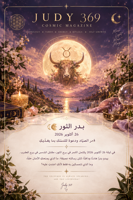 بدر الثور 🌕 26 أكتوبر 2026: قمر الصيّاد ودعوة للتمسّك بما يغذّيكِ